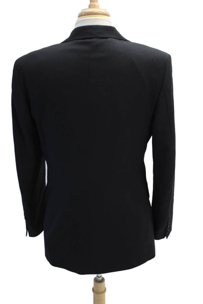 VZone Valentino Men's Long Sleeves Lined Three Button Basic Jacket Black Size 50