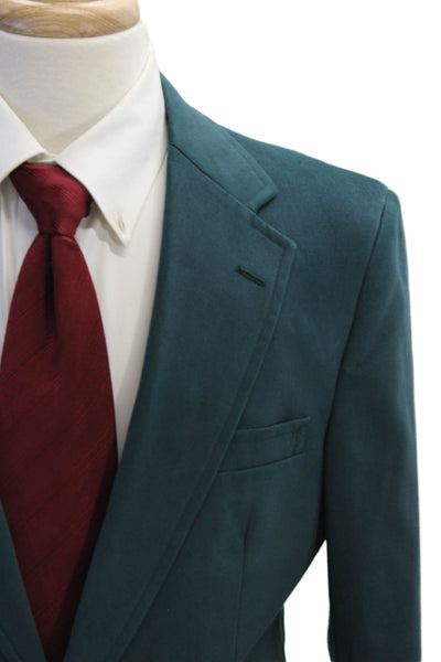 Haspel Men's Collared Long Sleeves Lined Two Button Blazer Jacket Green Size 40