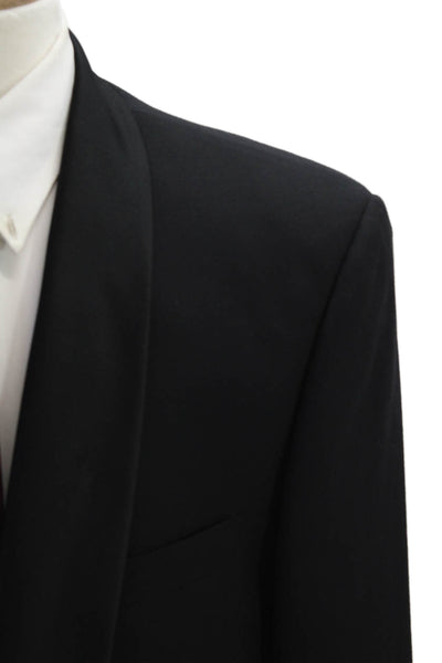 Vito Ruffolo Men's Long Sleeves Lined One Button Basic Jacket Black Size 42