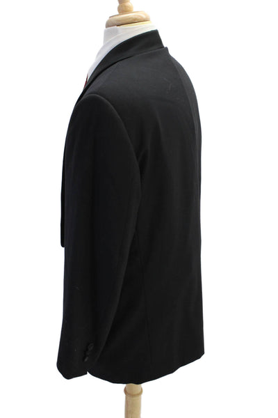 Vito Ruffolo Men's Long Sleeves Lined One Button Basic Jacket Black Size 42