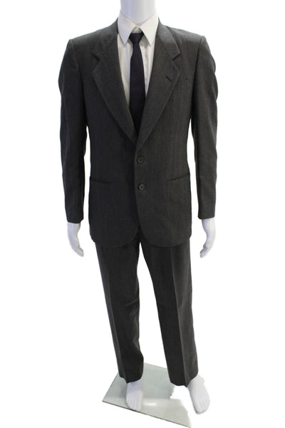 Nino Cerruti Men's Long Sleeves Lined Two Piece Pants Suit Gray Striped Size 42