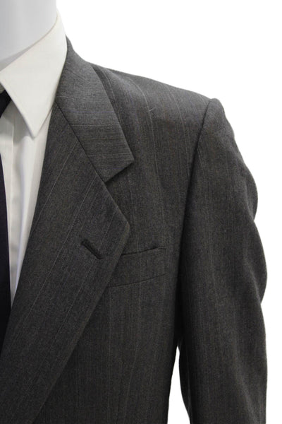 Nino Cerruti Men's Long Sleeves Lined Two Piece Pants Suit Gray Striped Size 42