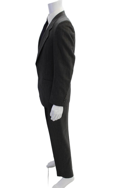 Nino Cerruti Men's Long Sleeves Lined Two Piece Pants Suit Gray Striped Size 42