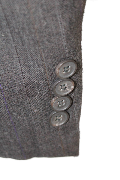 Nino Cerruti Men's Long Sleeves Lined Two Piece Pants Suit Gray Striped Size 42