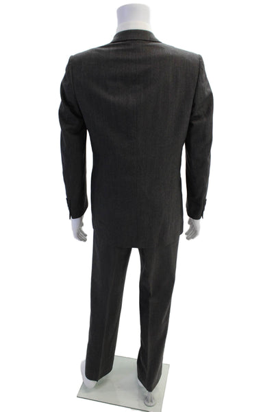 Nino Cerruti Men's Long Sleeves Lined Two Piece Pants Suit Gray Striped Size 42