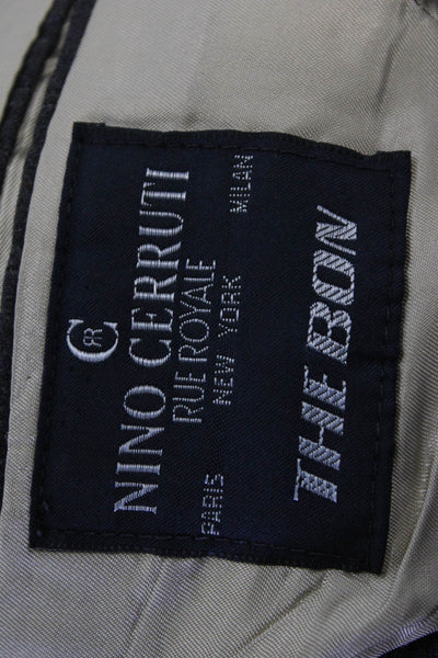 Nino Cerruti Men's Long Sleeves Lined Two Piece Pants Suit Gray Striped Size 42
