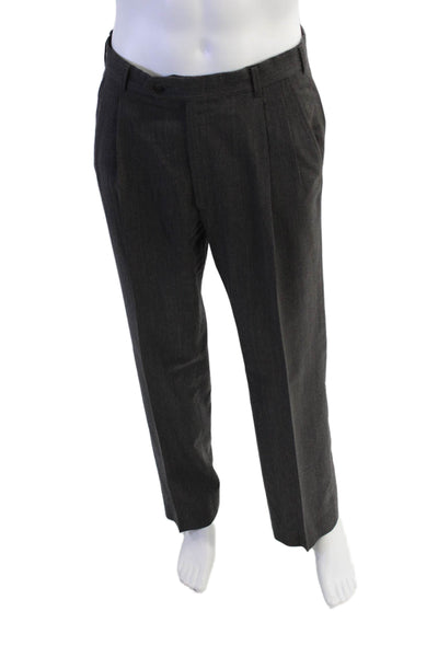 Nino Cerruti Men's Long Sleeves Lined Two Piece Pants Suit Gray Striped Size 42