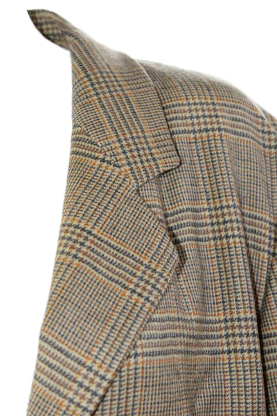 Henri Bendel Women's Collared Long Sleeves Lined Plaid Basic Jacket Size 6