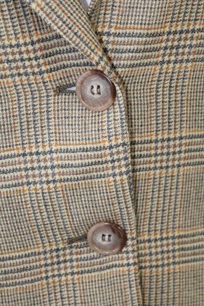 Henri Bendel Women's Collared Long Sleeves Lined Plaid Basic Jacket Size 6