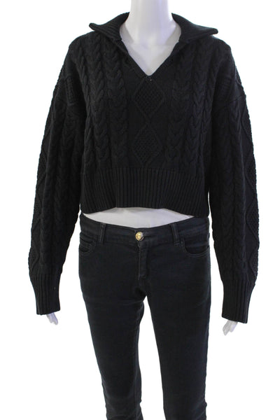 Sablyn Womens Braided Pullover - Black Size M