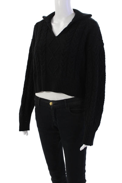 Sablyn Womens Braided Pullover - Black Size M