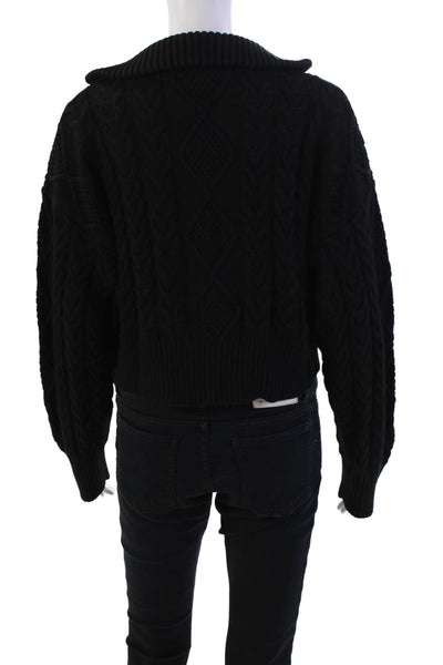 Sablyn Womens Braided Pullover - Black Size M