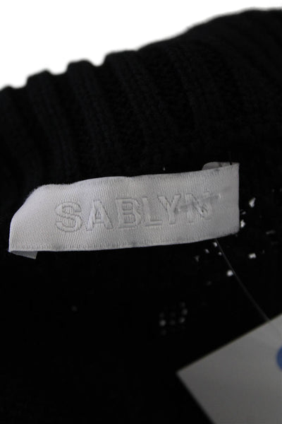 Sablyn Womens Braided Pullover - Black Size M