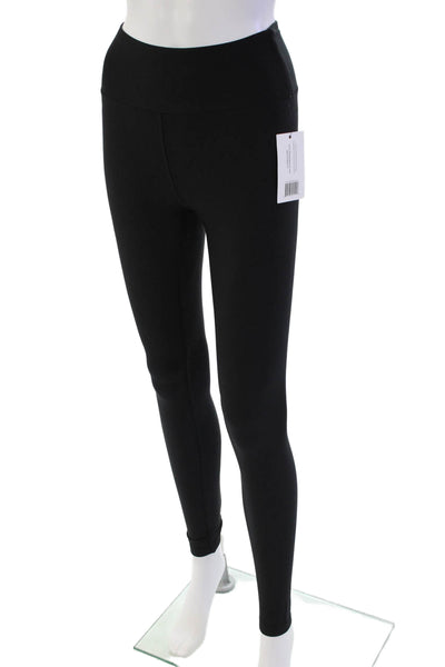 Plush Womens High Waist Matte Fleece Leggings - Black Size XS