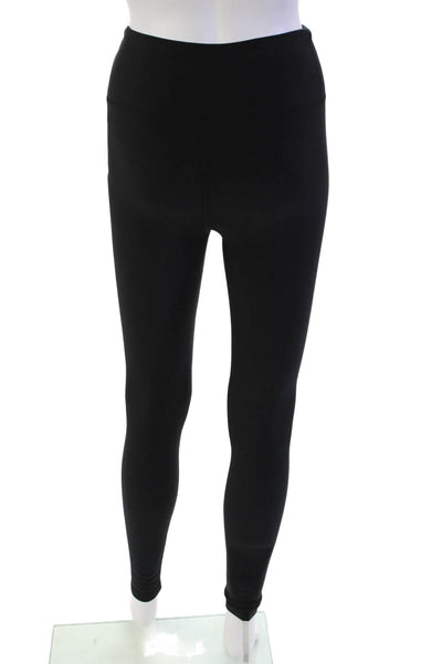 Plush Womens High Waist Matte Fleece Leggings - Black Size XS