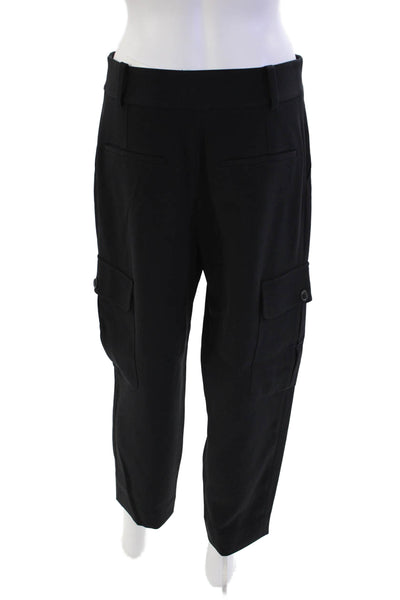 Frame Women's Hook Closure Straight Leg Cargo Dress Pants Black Size 2