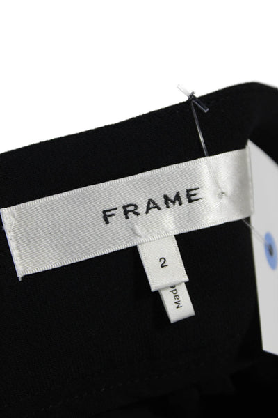 Frame Women's Hook Closure Straight Leg Cargo Dress Pants Black Size 2