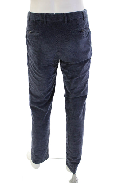 Hiltl Mens Mid Rise Slim Leg Corduroy Pants Navy Blue Cotton Size EUR 50