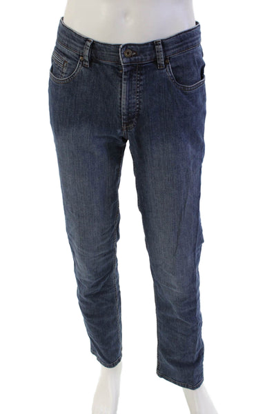 Hiltl Mens Mid Rise Zip Up Medium Wash Slim Leg Jeans Blue Cotton Size EUR 48
