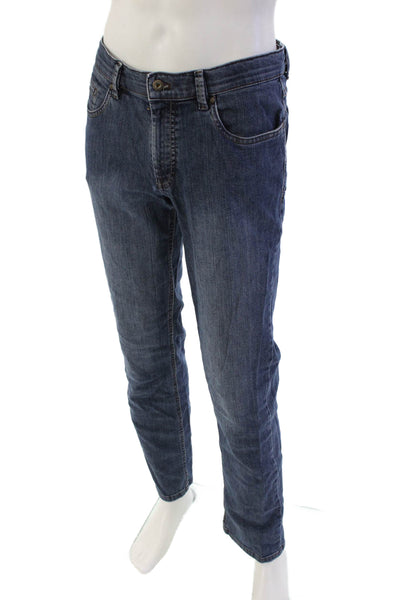 Hiltl Mens Mid Rise Zip Up Medium Wash Slim Leg Jeans Blue Cotton Size EUR 48