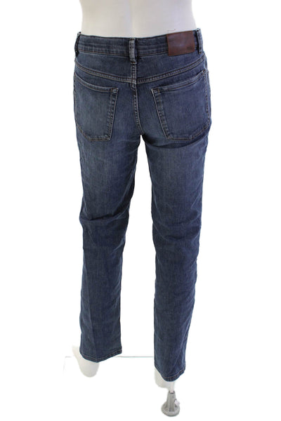 Hiltl Mens Mid Rise Zip Up Medium Wash Slim Leg Jeans Blue Cotton Size EUR 48