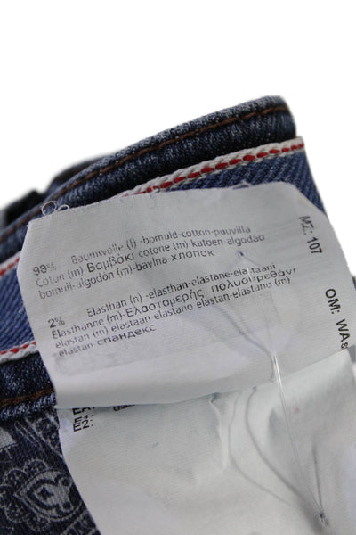 Hiltl Mens Mid Rise Zip Up Medium Wash Slim Leg Jeans Blue Cotton Size EUR 48