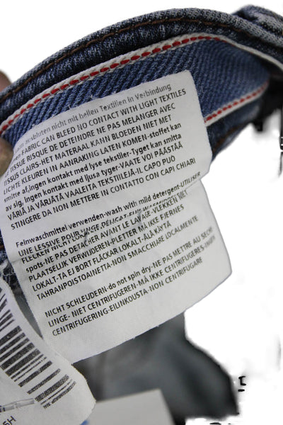 Hiltl Mens Mid Rise Zip Up Medium Wash Slim Leg Jeans Blue Cotton Size EUR 48