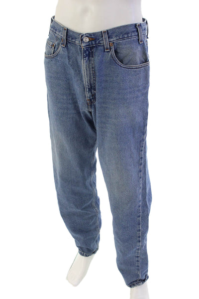 Levis Mens Relaxed Fit High Rise Slim Leg Jeans Blue Cotton Size 36X32