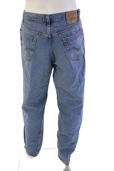 Levis Mens Relaxed Fit High Rise Slim Leg Jeans Blue Cotton Size 36X32