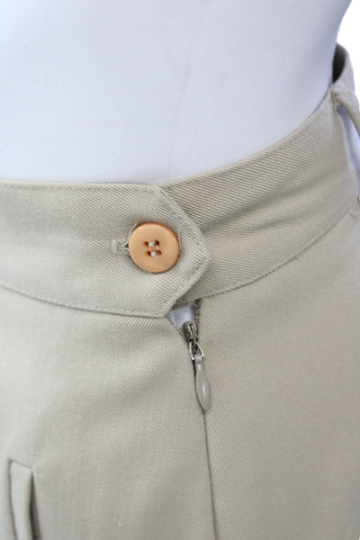 Elliott Lauren Womens Tailored Straight Leg Trouser Zip Up Pants Beige Size 2