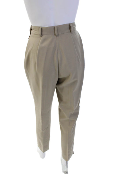 Elliott Lauren Womens Tailored Straight Leg Trouser Zip Up Pants Beige Size 2