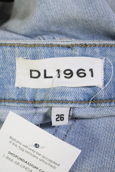 DL1961 Womens Cotton Mara Instasculpt Straight Ankle Jeans Blue Size 26
