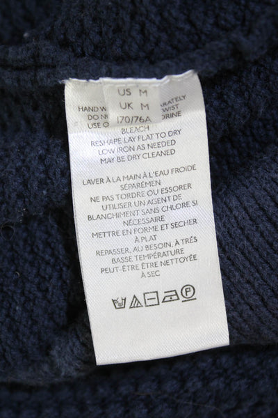 FP Beach Womens Cotton Textured Knit Elastic Waist Casual Pants Blue Size M