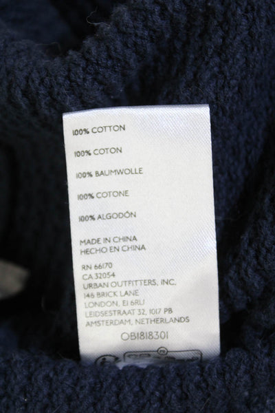 FP Beach Womens Cotton Textured Knit Elastic Waist Casual Pants Blue Size M