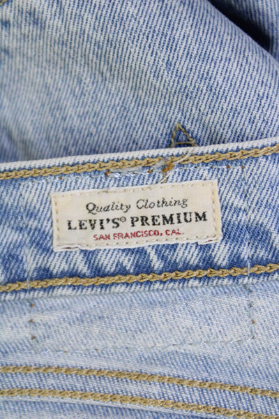 Levis Womens Cotton Mid Rise Five Pocket Skinny Jeans Light Blue Size 27