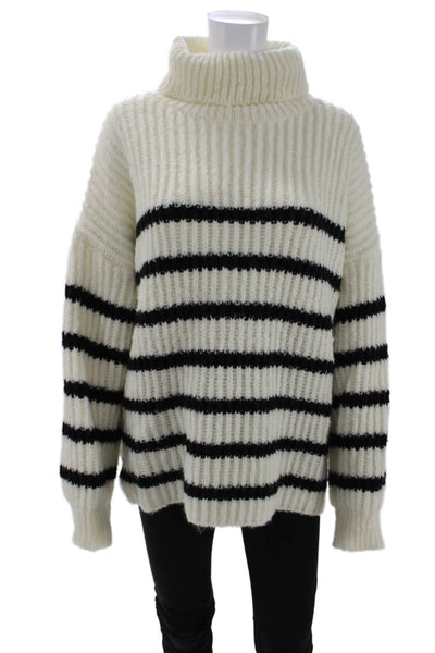Line & Dot Womens Ariel Sweater - White/Black Size L