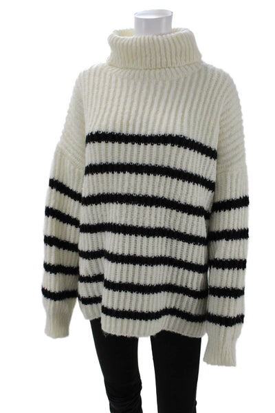 Line & Dot Womens Ariel Sweater - White/Black Size L