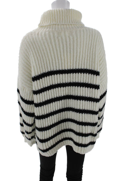 Line & Dot Womens Ariel Sweater - White/Black Size L