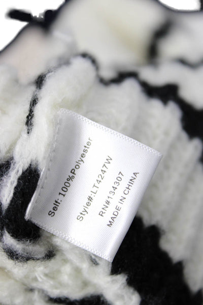Line & Dot Womens Ariel Sweater - White/Black Size L