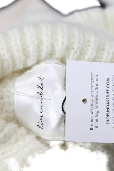 Line & Dot Womens Ariel Sweater - White/Black Size L