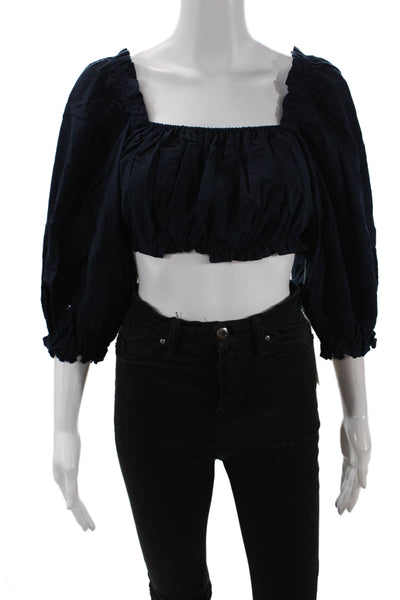Birds of Paradis Womens Agnes Blouse - Midnight Broderie Size L