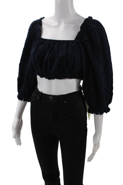 Birds of Paradis Womens Agnes Blouse - Midnight Broderie Size L