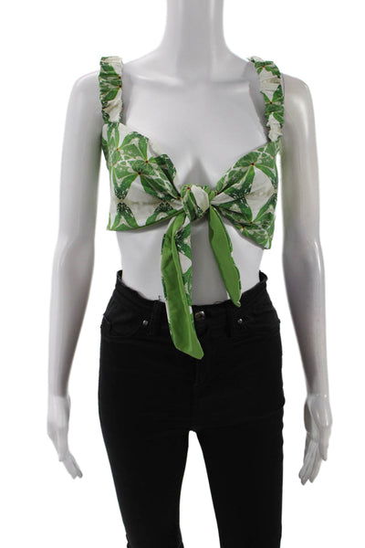 Nomads Womens Current Bikini Top II - Pothos Print + Nephrite Size 5XL