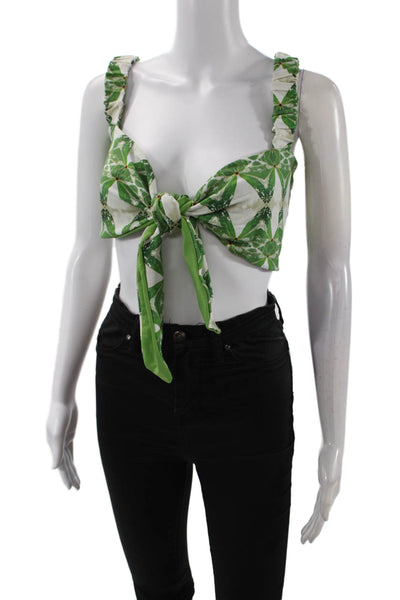 Nomads Womens Current Bikini Top II - Pothos Print + Nephrite Size 5XL