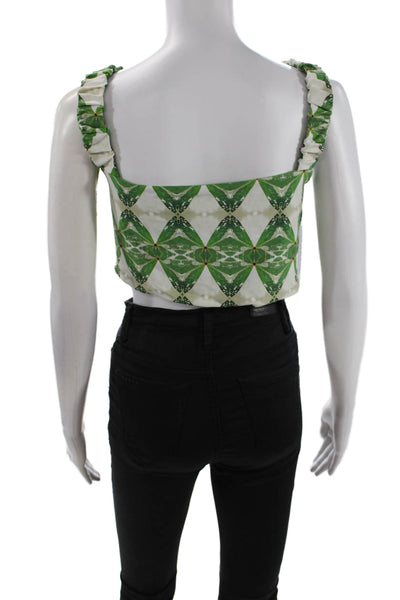 Nomads Womens Current Bikini Top II - Pothos Print + Nephrite Size 5XL