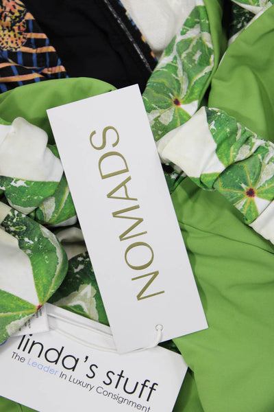 Nomads Womens Current Bikini Top II - Pothos Print + Nephrite Size 5XL