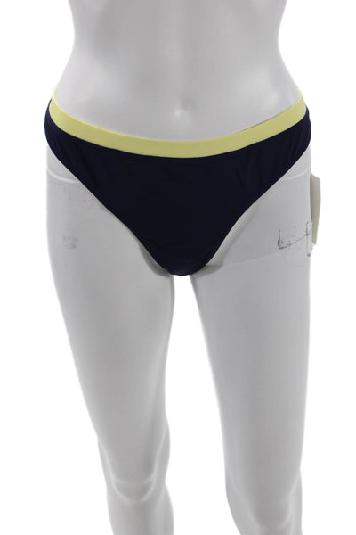 STAUD Womens Gemma Bikini Bottoms - Navy Colorblock Size XL