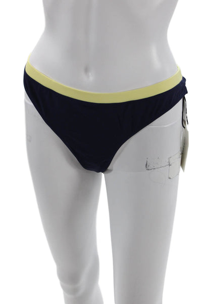 STAUD Womens Gemma Bikini Bottoms - Navy Colorblock Size XL