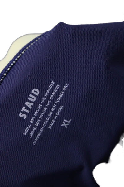 STAUD Womens Gemma Bikini Bottoms - Navy Colorblock Size XL