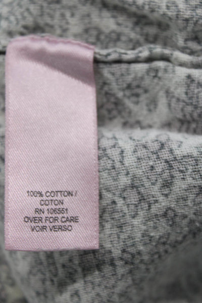 Calypso Saint Barth Womens Drawstring Floral Pants Gray Purple Cotton Size Large